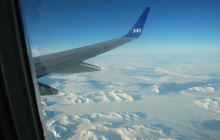 Evening flight to Longyearbyen